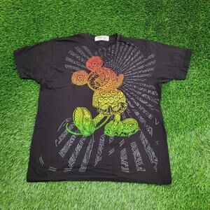 Disneyland Mickey-Mouse Aztec Shirt Womens XL 23x27 Black